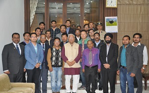 The Governor of Arunachal Pradesh Shri PB Acharya with Bank Managers in the Gyatri Hall at Raj Bhavan Itanagar on 1st February� 2017.